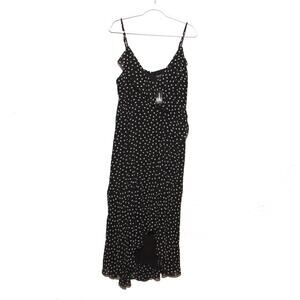 NEW Express Ruffle Bodice Hi-Lo Maxi Dress Size XL Polka Dot Runs small